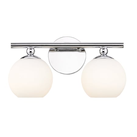 Z-Lite Neoma Vanity, 2-Light, 13.5 In.W x 6.75 In.L x 7.25 In.H, Chrome /Opal Etched 1100-2V-CH